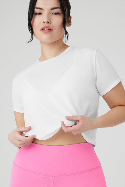 Cropped All Day Short Sleeve - White