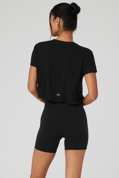Cropped All Day Short Sleeve - Black