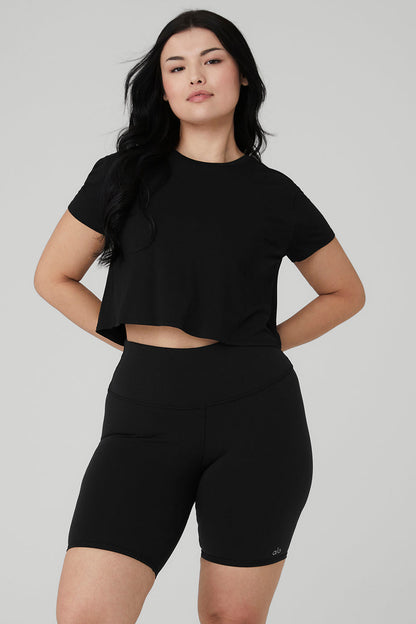Cropped All Day Short Sleeve - Black