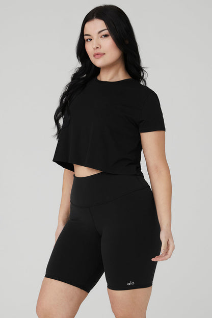 Cropped All Day Short Sleeve - Black