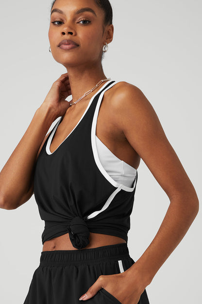 Ivy League Tank - Black/White