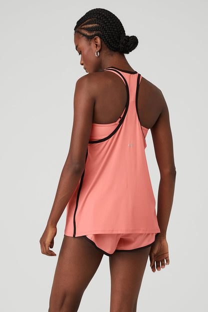Ivy League Tank - Strawberry Lemonade/Black