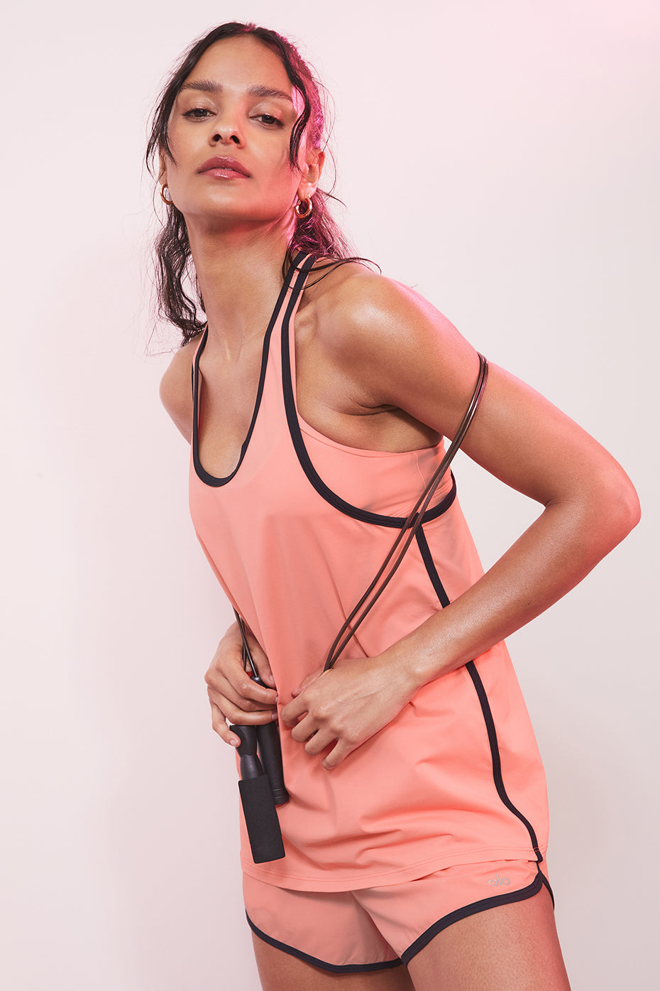 Ivy League Tank - Strawberry Lemonade/Black