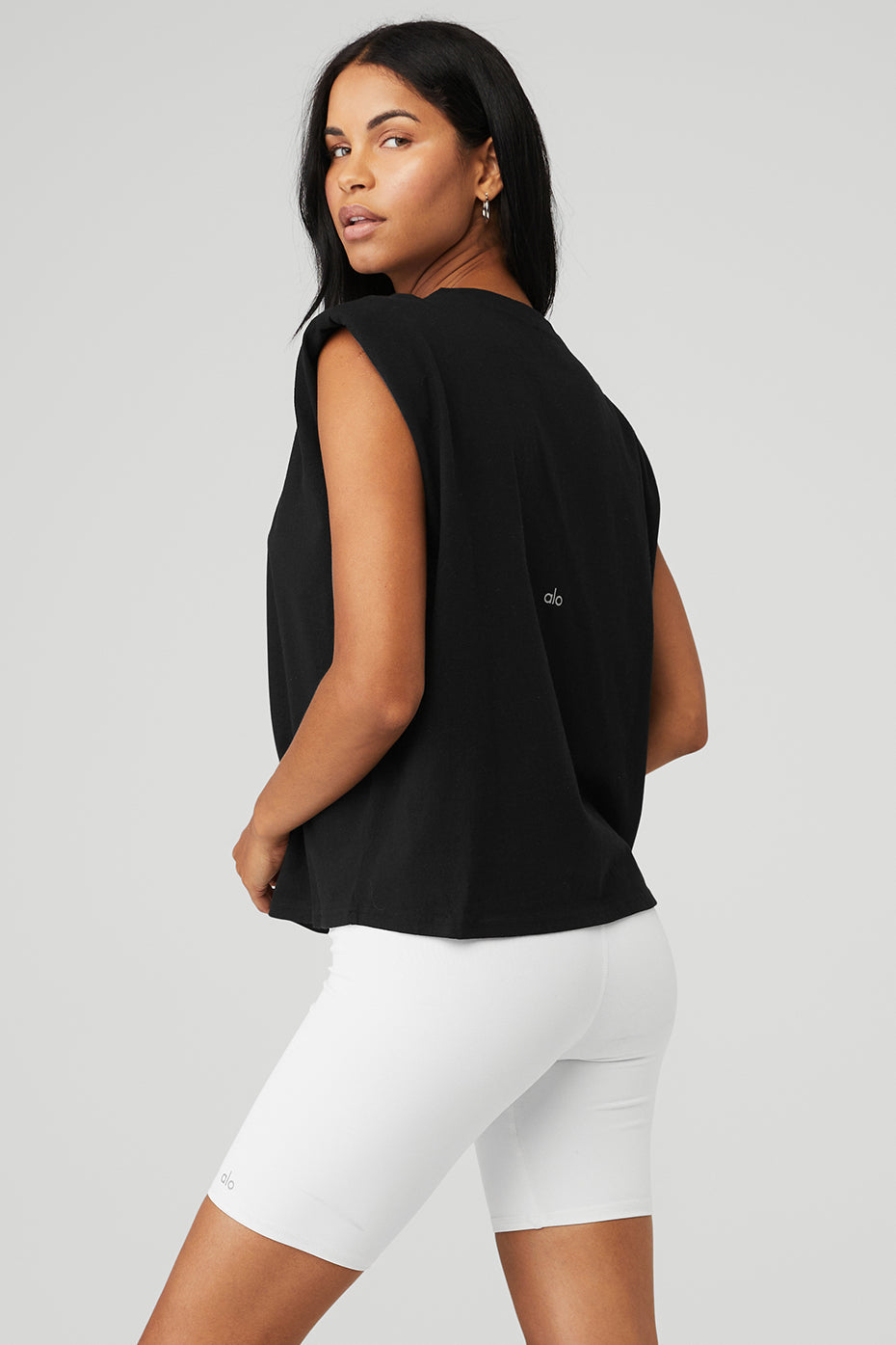 Headliner Shoulder Pad Sleeveless Tee - Black