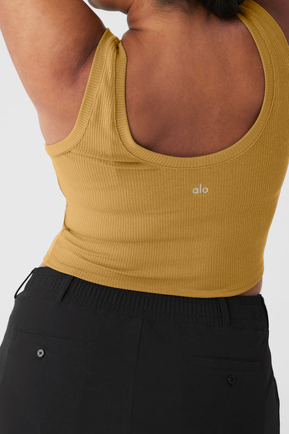 Ribbed Wellness Tank - Golden Olive Branch