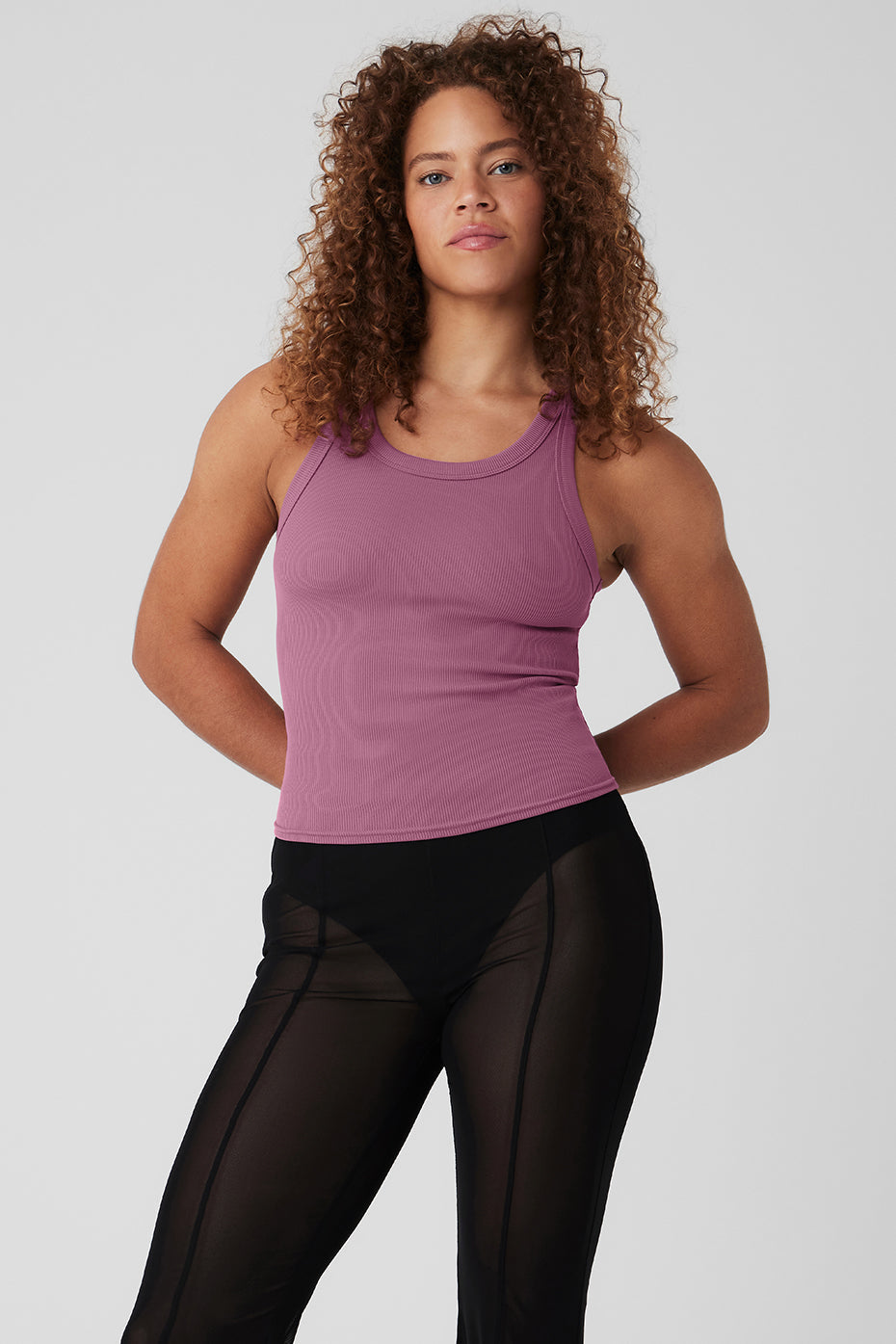 Goddess Ribbed Go-To Tank - Soft Mulberry