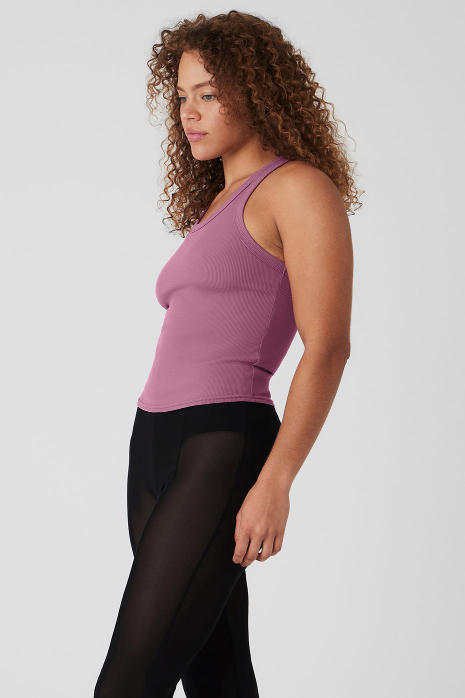 Goddess Ribbed Go-To Tank - Soft Mulberry