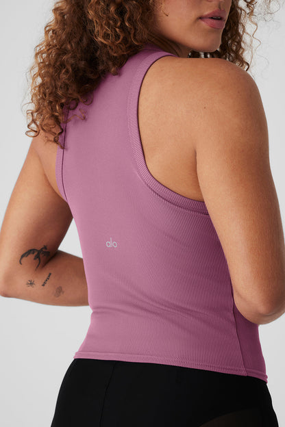 Goddess Ribbed Go-To Tank - Soft Mulberry