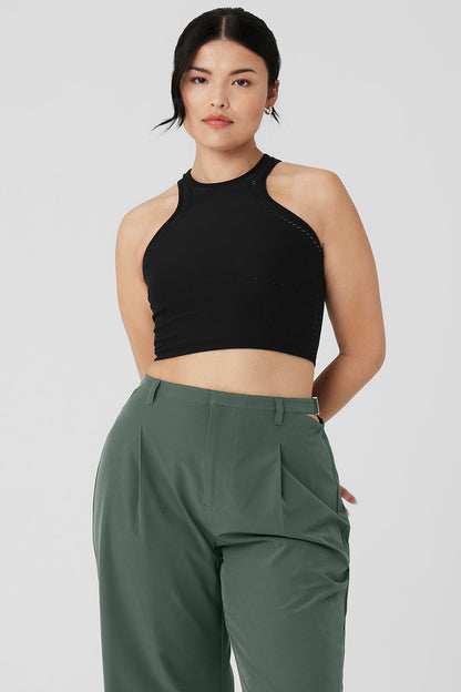 Seamless Open Air Racerback Tank - Black