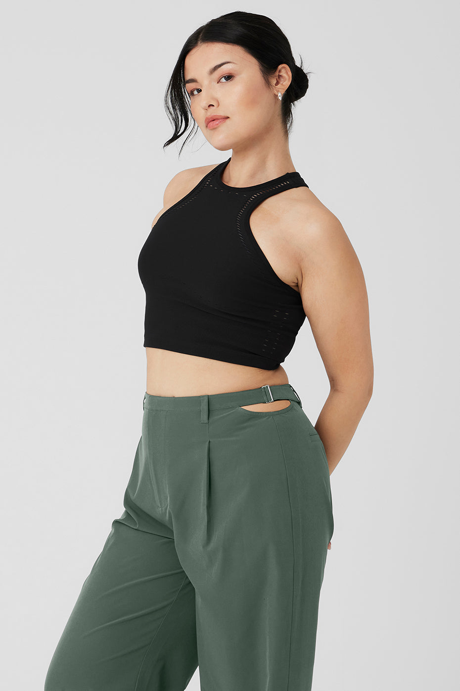 Seamless Open Air Racerback Tank - Black