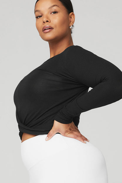 Cover Long Sleeve Top - Black
