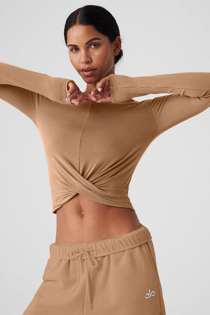 Cover Long Sleeve Top - Toasted Almond