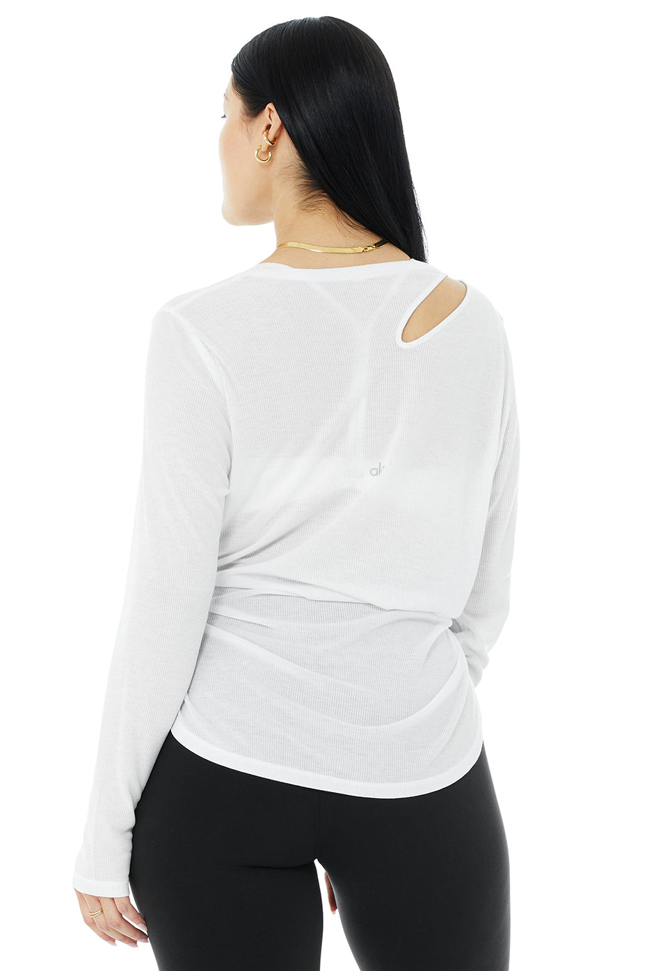 Ribbed Peak Long Sleeve - White