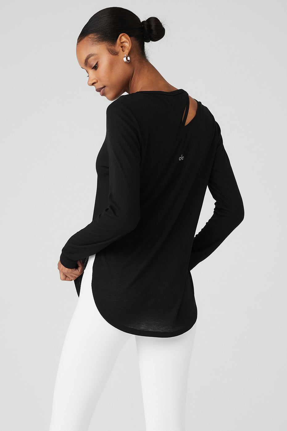 Ribbed Peak Long Sleeve - Black