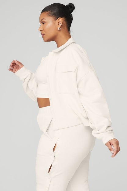 Renown Cropped Button-Up Pullover - Ivory