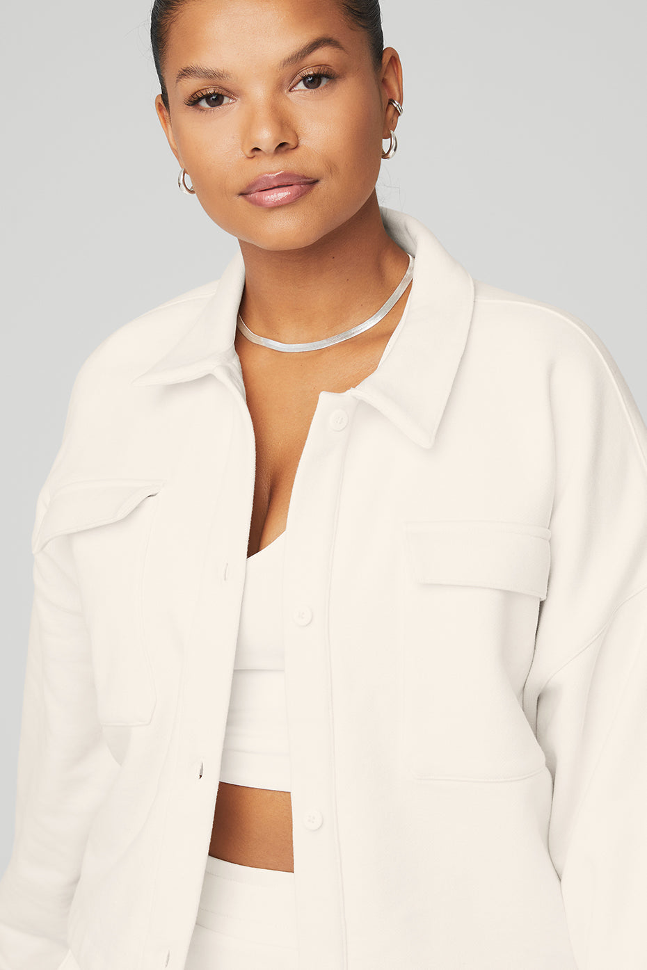 Renown Cropped Button-Up Pullover - Ivory