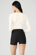 Cropped Escalate Wrap Top - Ivory