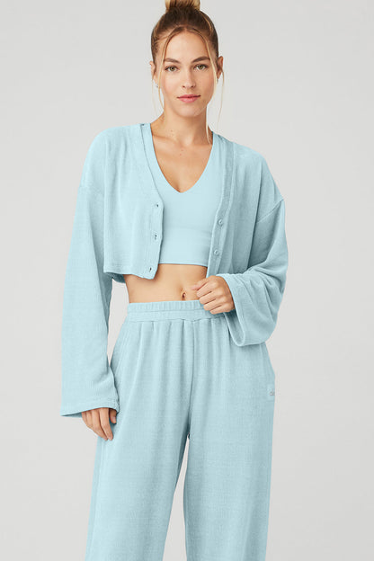 Chenille Chalet Cardigan - Chalk Blue