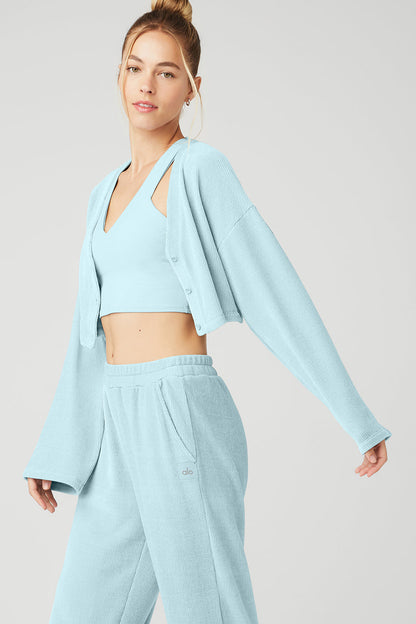 Chenille Chalet Cardigan - Chalk Blue