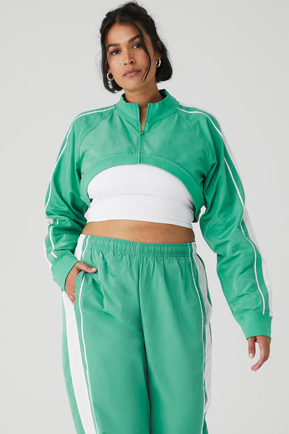 Racetrack Shrug - Lettuce/White