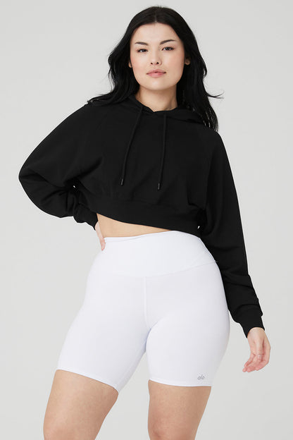 Cropped Double Take Hoodie - Black
