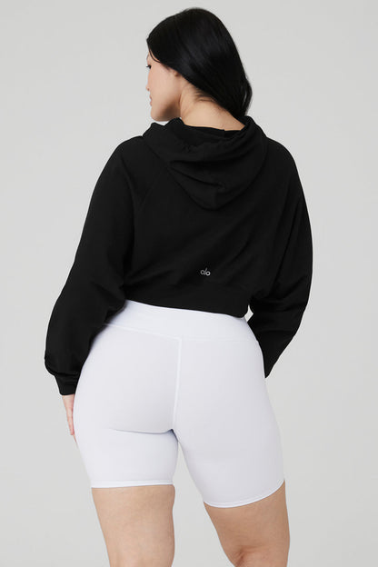 Cropped Double Take Hoodie - Black