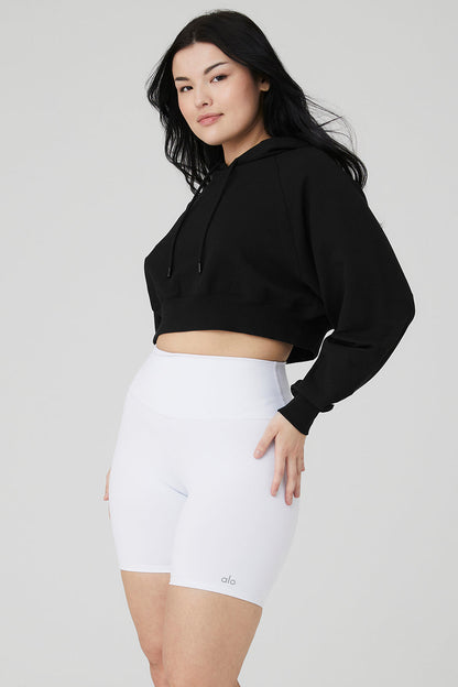 Cropped Double Take Hoodie - Black