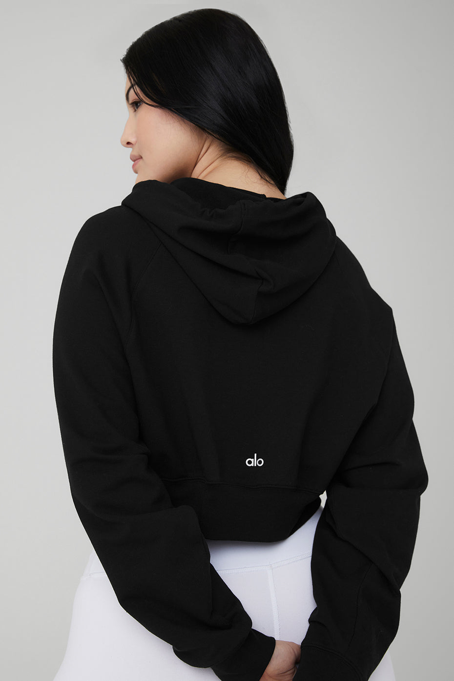 Cropped Double Take Hoodie - Black