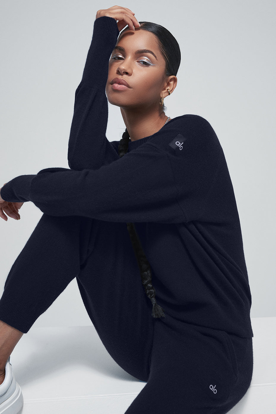 Cashmere Jet Set Crew - Navy