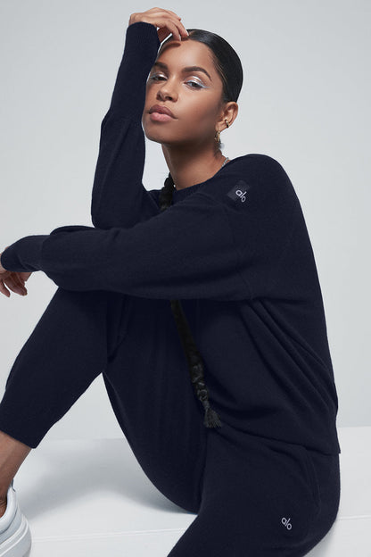 Cashmere Jet Set Crew - Navy