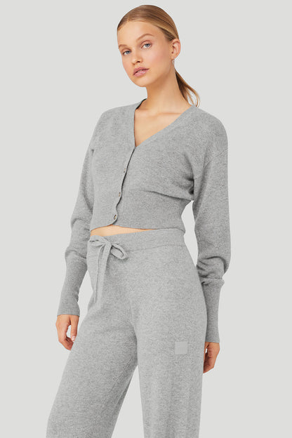 Cashmere Jet Set Cardigan - Dove Grey Heather