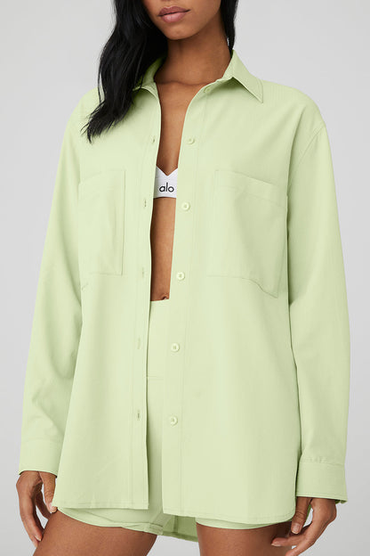 Dreamscape Button Down Long Sleeve - Iced Green Tea