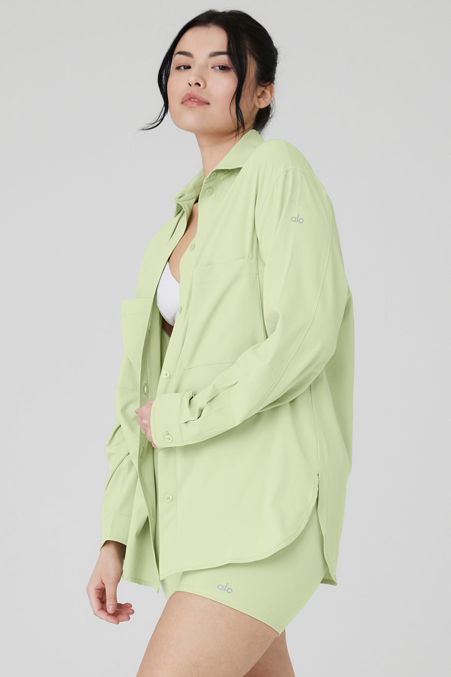 Dreamscape Button Down Long Sleeve - Iced Green Tea
