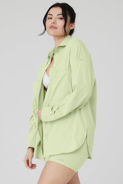 Dreamscape Button Down Long Sleeve - Iced Green Tea