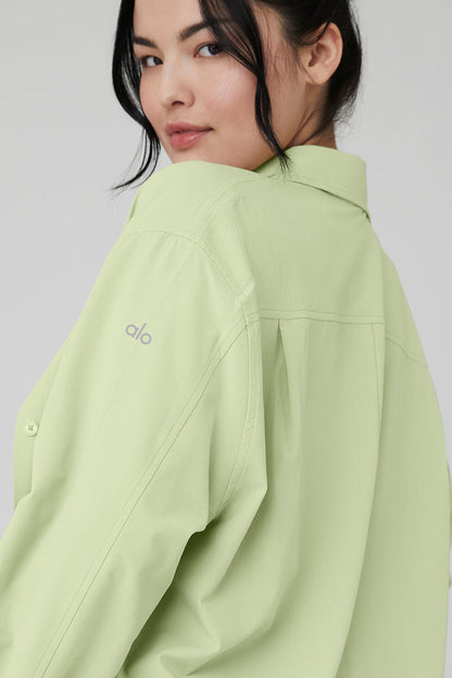 Dreamscape Button Down Long Sleeve - Iced Green Tea