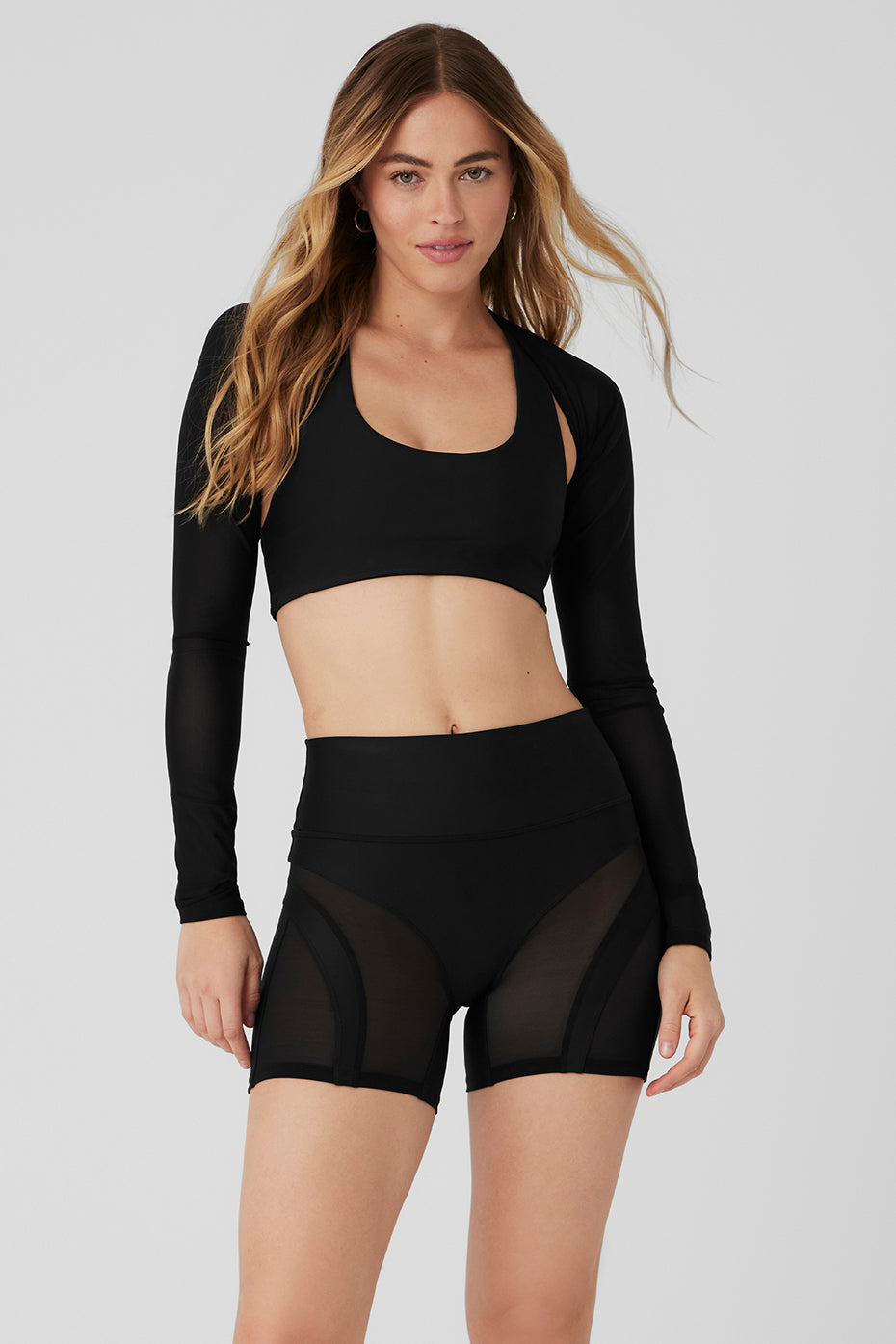 Mesh Heat Wave Shrug - Black