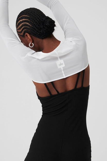 Mesh Heat Wave Shrug - White