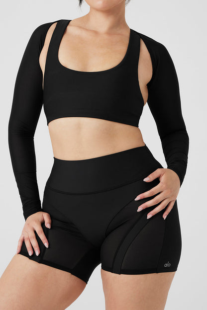 Mesh Heat Wave Shrug - Black