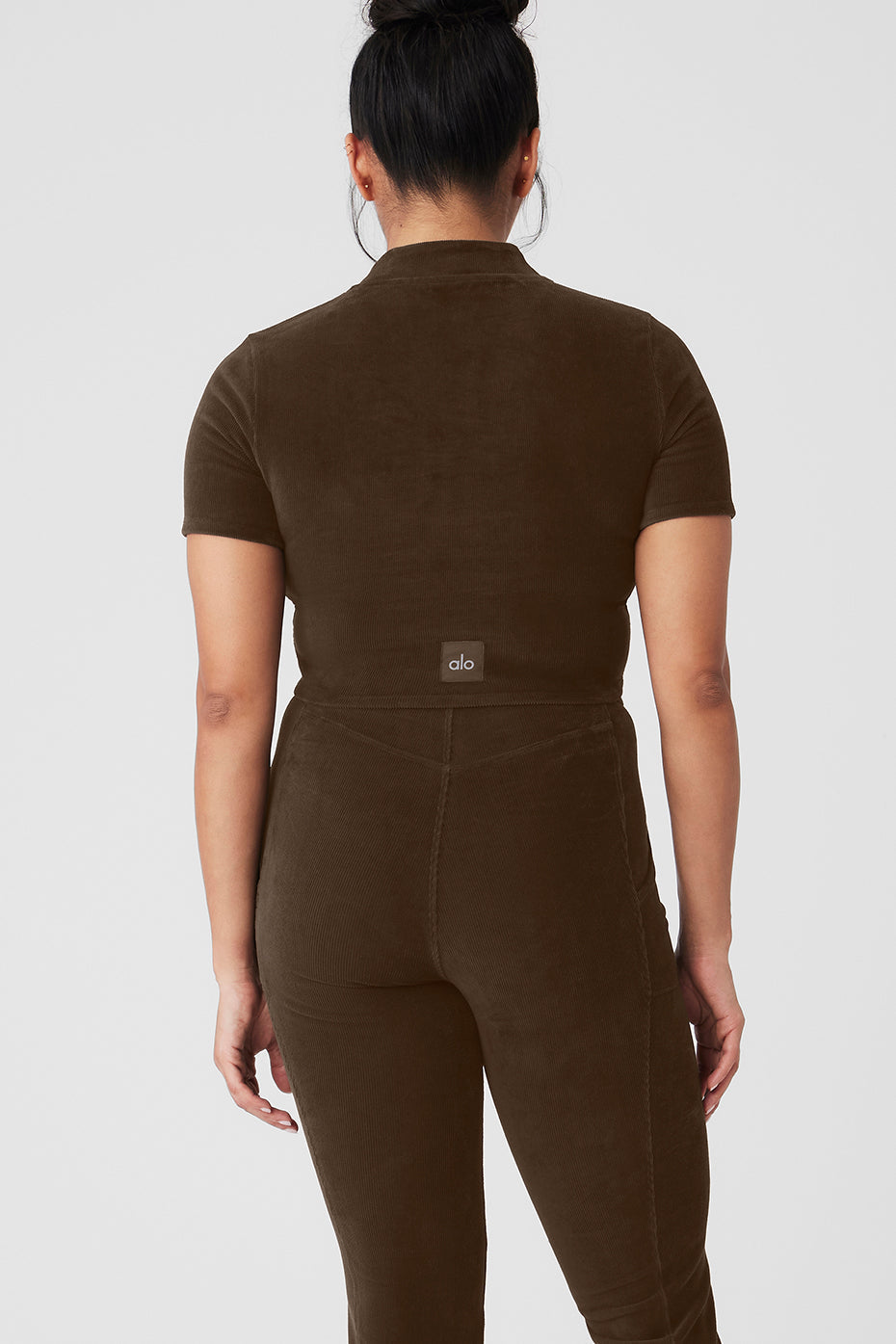 Micro Corduroy Winter Break Mock Neck - Espresso