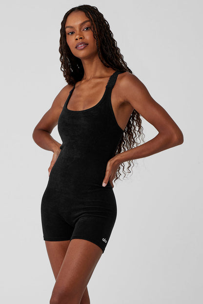 Seamless Luxe Terry Cuddle Onesie - Black