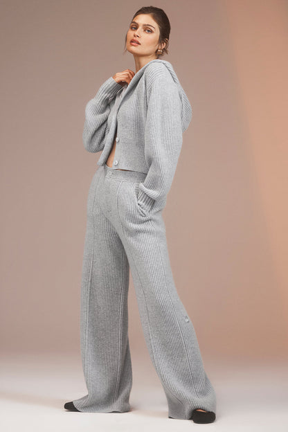 Cashmere Ma Cherie Cardigan - Light Heather Grey