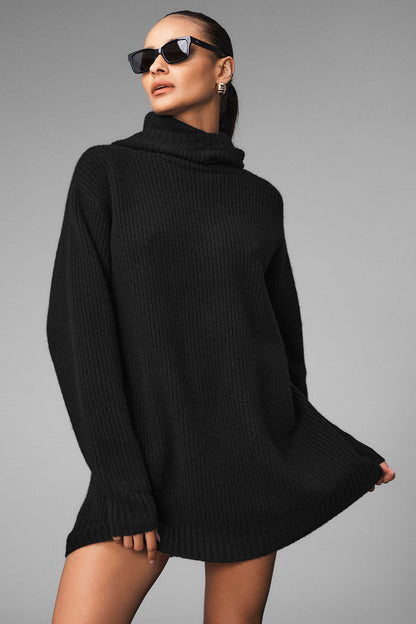Cashmere Ma Cherie Hooded Dress - Black