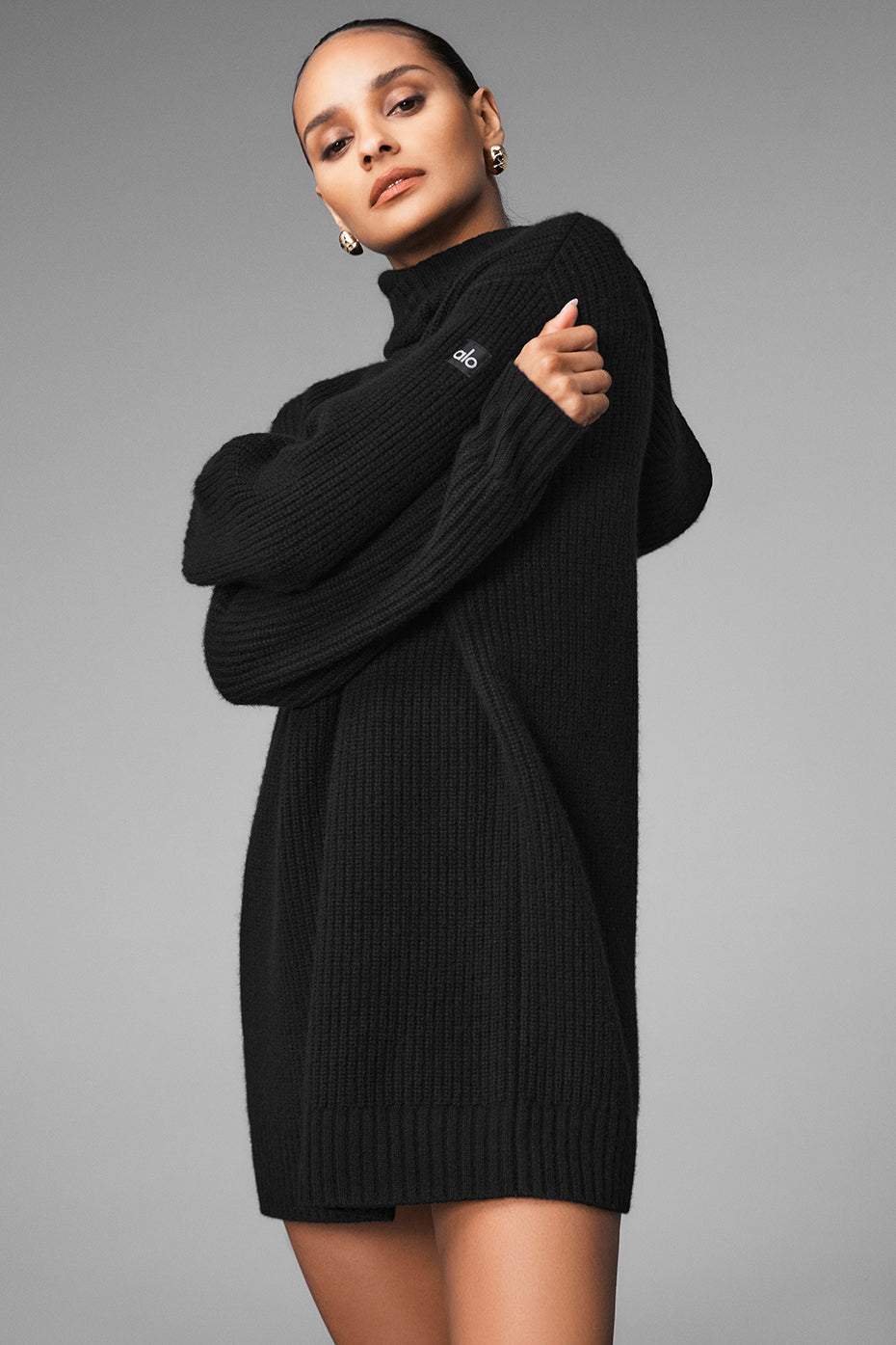 Cashmere Ma Cherie Hooded Dress - Black