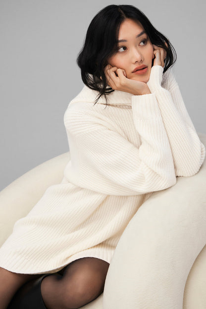 Cashmere Ma Cherie Hooded Dress - Ivory