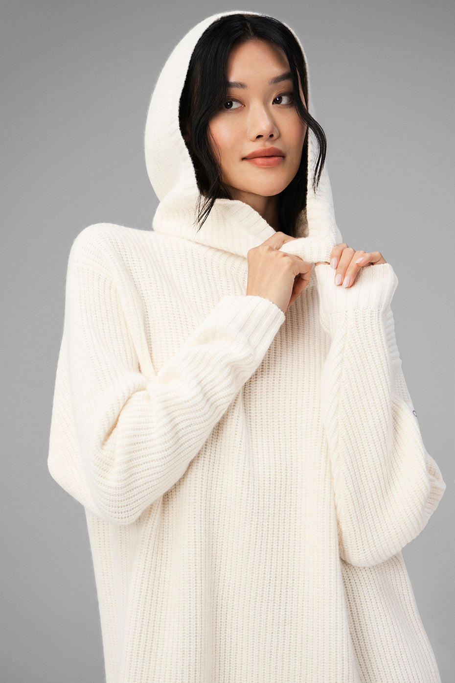 Cashmere Ma Cherie Hooded Dress - Ivory