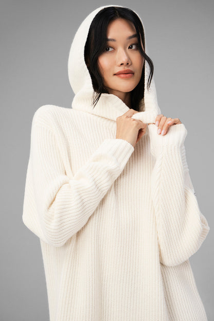 Cashmere Ma Cherie Hooded Dress - Ivory
