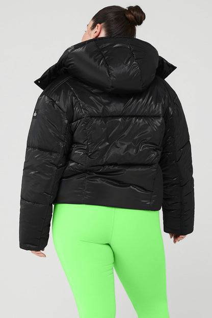 Pearlized Pristine Puffer - Black/Green Glow