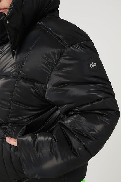 Pearlized Pristine Puffer - Black/Green Glow