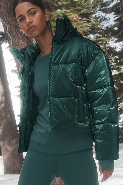 Pearlized Pristine Puffer - Midnight Green