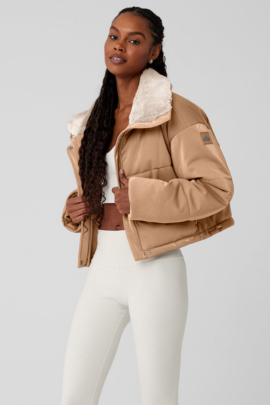 Orion Cropped Puffer - Toasted Almond